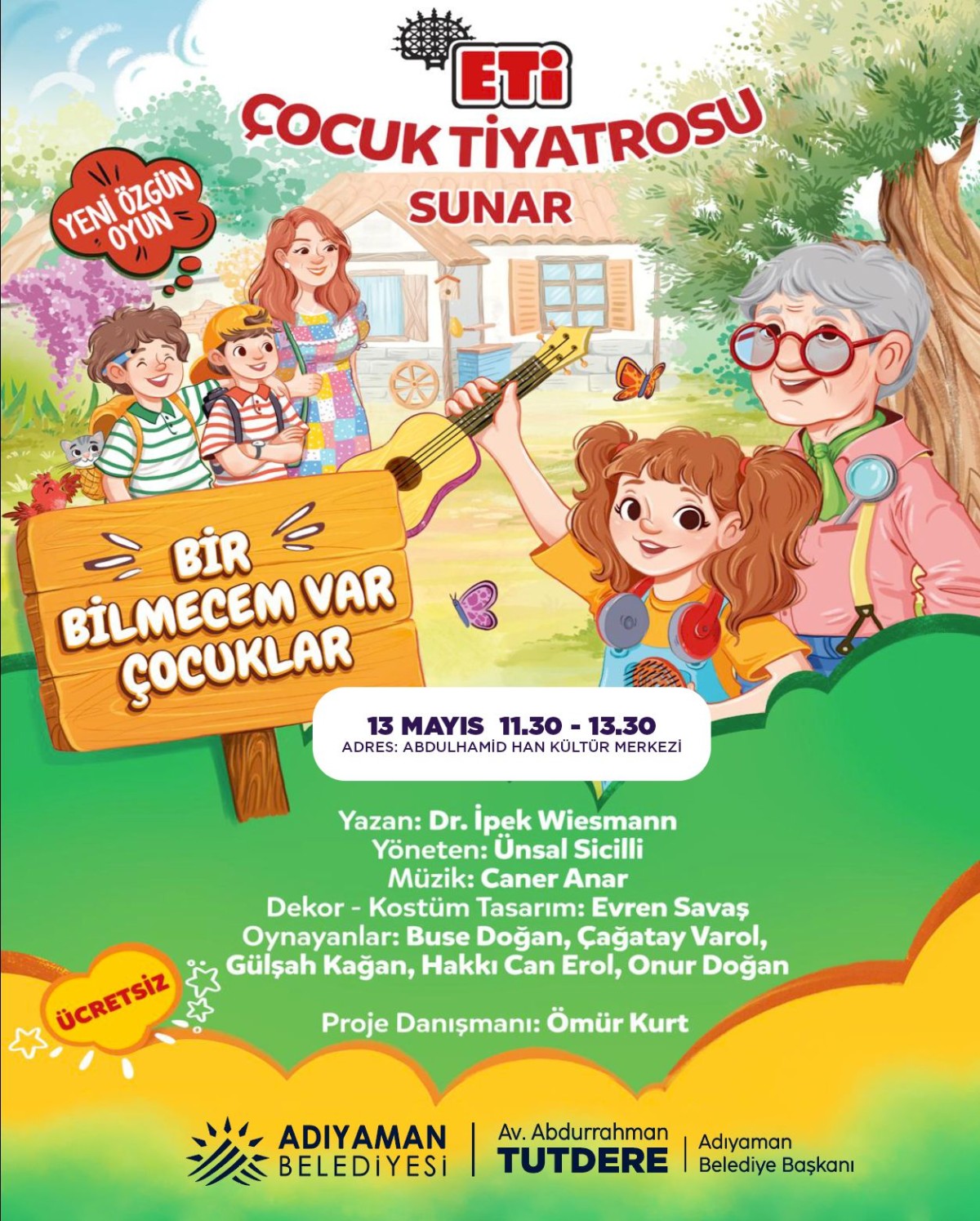 ETİ Çocuk Tiyatrosu Adıyamanlı Çocuklarla Buluşuyor